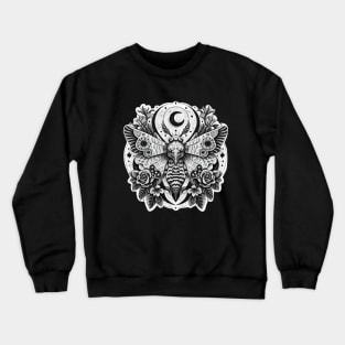 Moth with moon Dark academia cottagecore style clothing Crewneck Sweatshirt